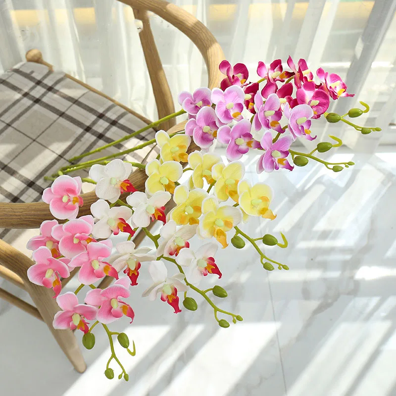 

New Small Seven-flower Phalaenopsis Simulation Flower Fake Flower Interior Decoration Silk Flower Simulation Plant