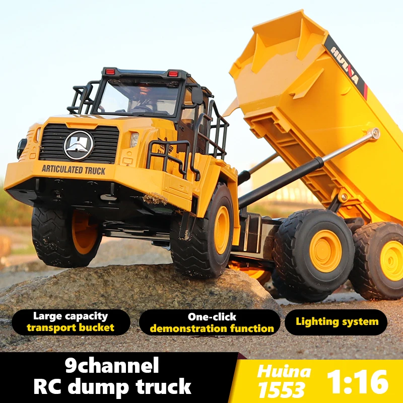 Самосвал Huina 1553 1/24 RC из сплава электрический трактор 2 4 ГГц 9CH модель