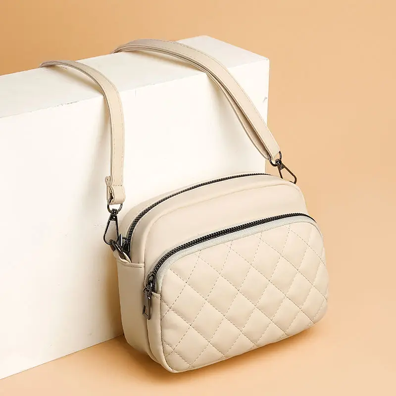 

Shoulder Bags For Women Diamond Lattice PU Leather Crossbody Messenger Bag Fashion Handbags And Purses Shopping Cell Phone Bag