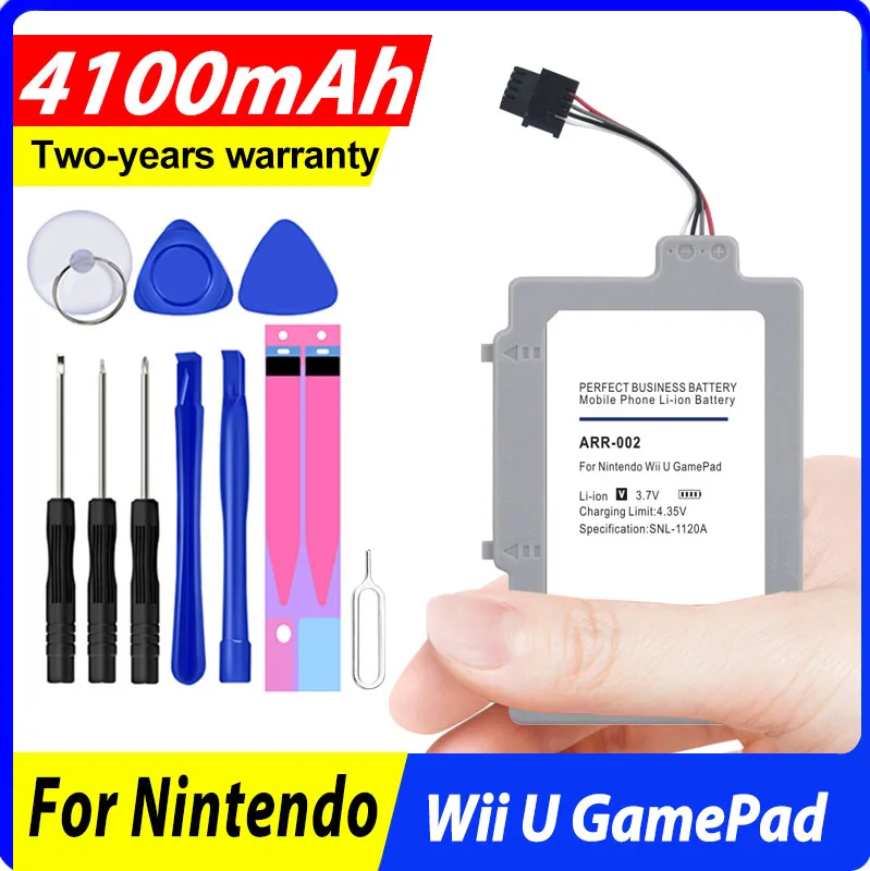 

100% Capacity 4100mAh WUP-002 Battery Pack ARR-002 For Nintendo Wii U Gamepad Controller Joystick Free Screwdriver