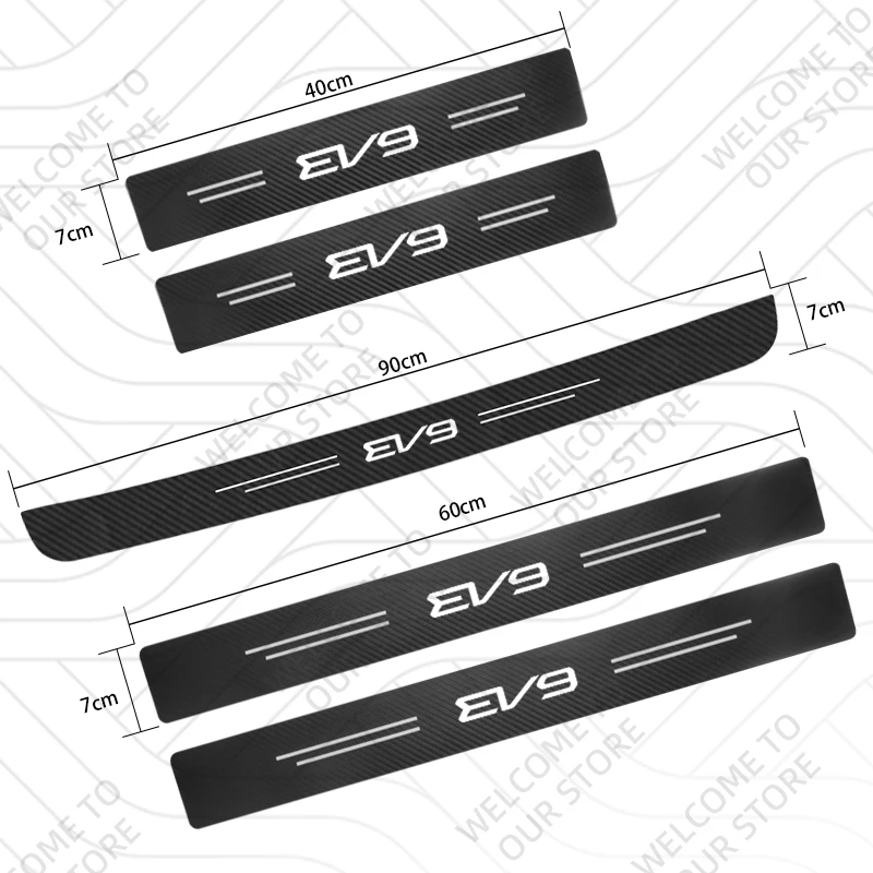 

4/5 шт. для KIA EV9 EV8 EV7 EV6 EV5 EV4 EV3 EV2 EV1 EV логотип электромобиля наклейки на пороги автомобиля наклейки на багажник против царапин