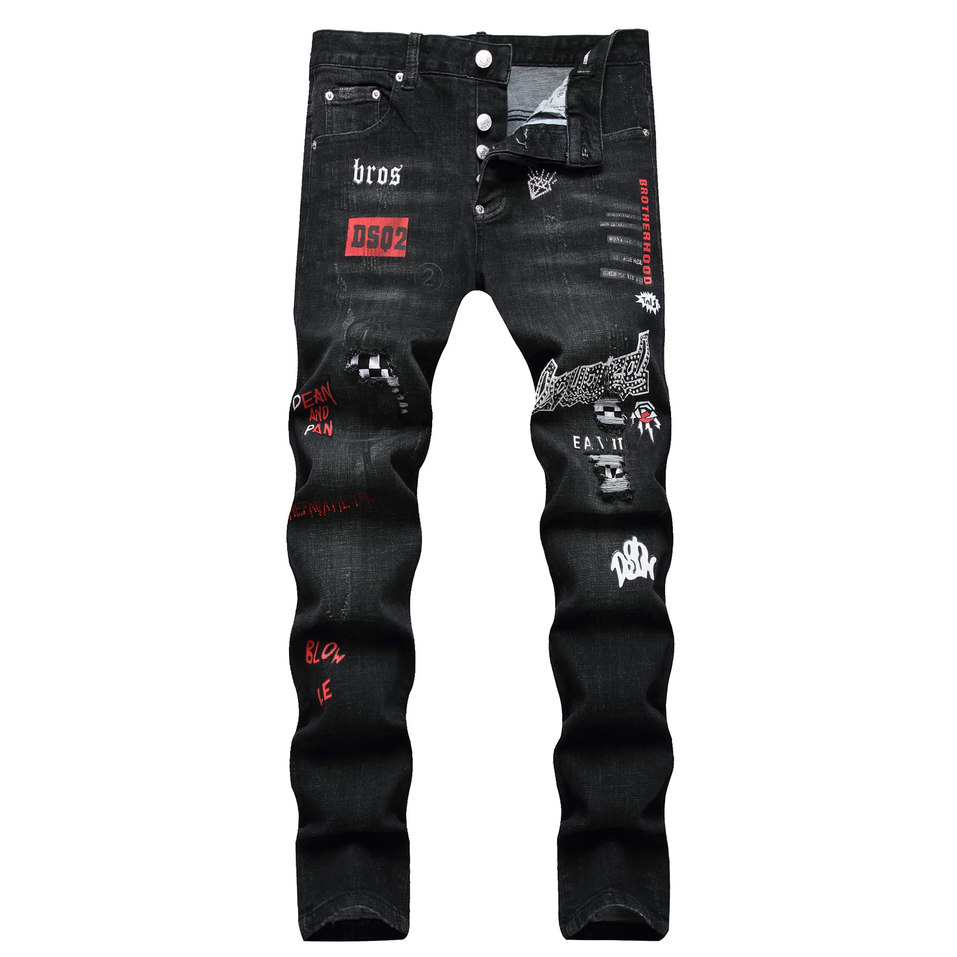 2023 New Casual Business Designer Y2k Vintage Style Men Jeans Hip Hop Youth Streetwear Male Black Denim Pants Big Size Trousers