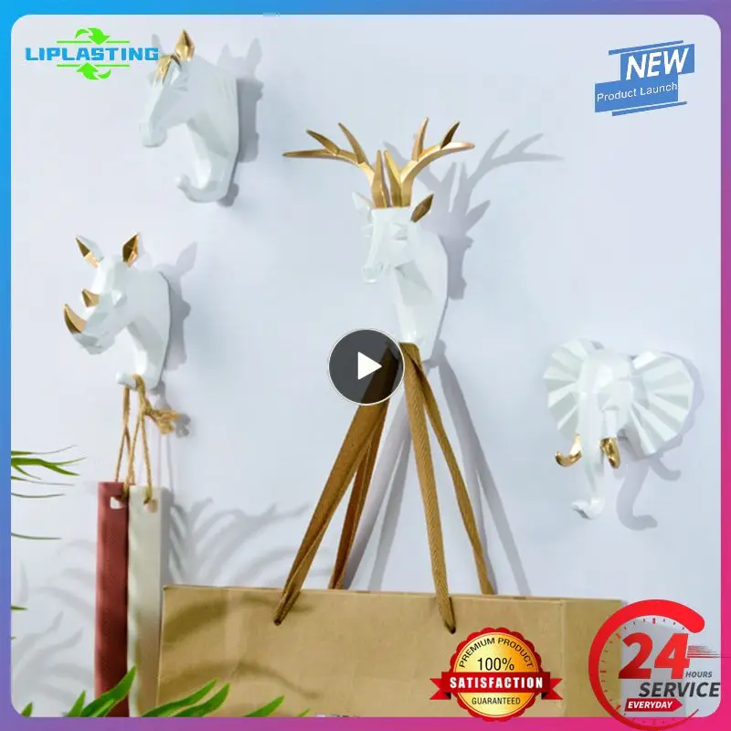 

New Nordic Wall Hooks Wall Mounted Hook Single Robe Coat Hat Holder Key Hanger Home Storage Hook Organize Animal Vintage Hot