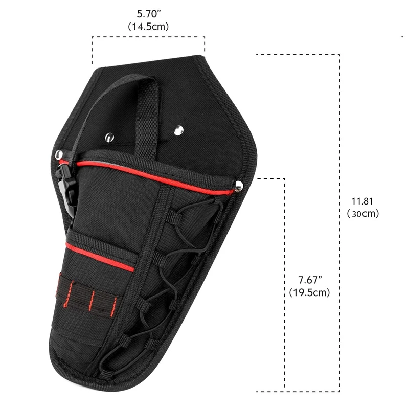 

2X Drill Holster Waterproof Waist Belt Tool Bag Multi-Functional Impact Driver Holder Electric Pouch Handbag For Repair Tools