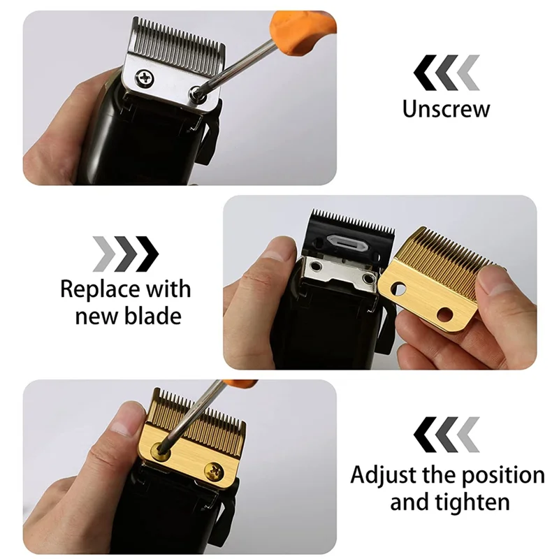 Сменные лезвия FX802G для машинки стрижки BaBylissPRO FX870/FXF880/FX810/FX825/FX673N золотые