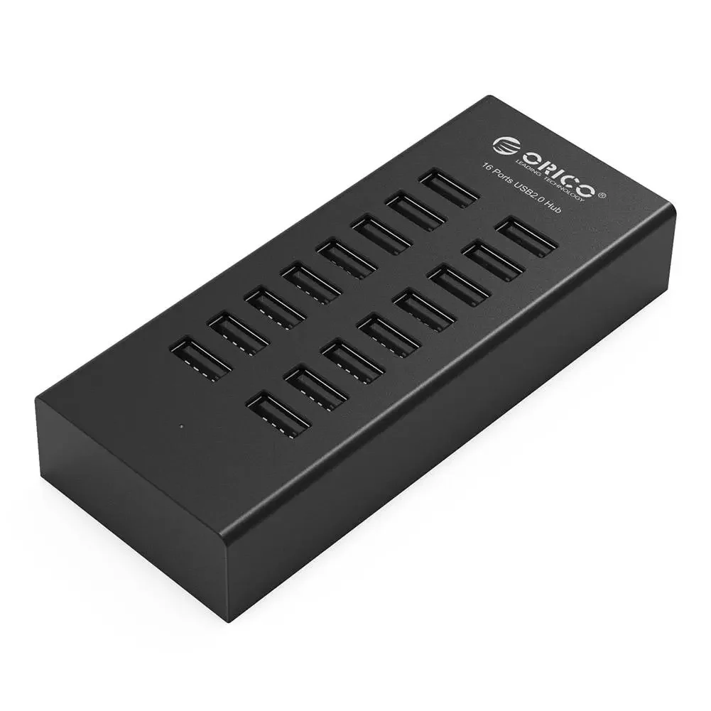 

ORICO H1613 USB HUB 16 Ports USB 2.0 Hub Multi USB2.0 Splitter Adapter Dock With 12V/2A EU Plug Power Adapter For MacBook Laptop