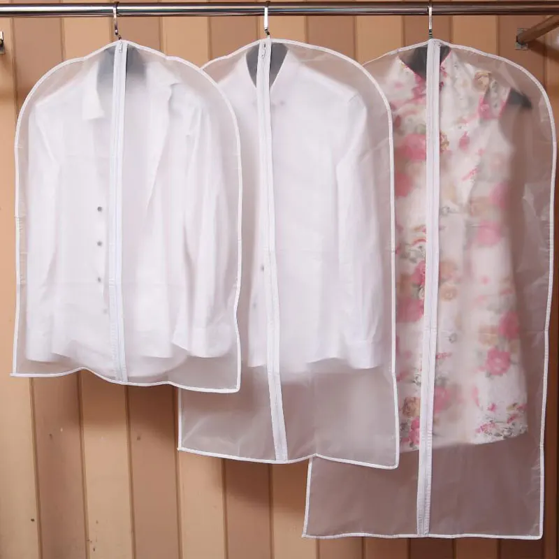 

1PC Household Clothes Hanging Dust Cover Garment Dress Clothes Suit Coat Storage Bags Transparent Wardrobe Washable Clothing Bag