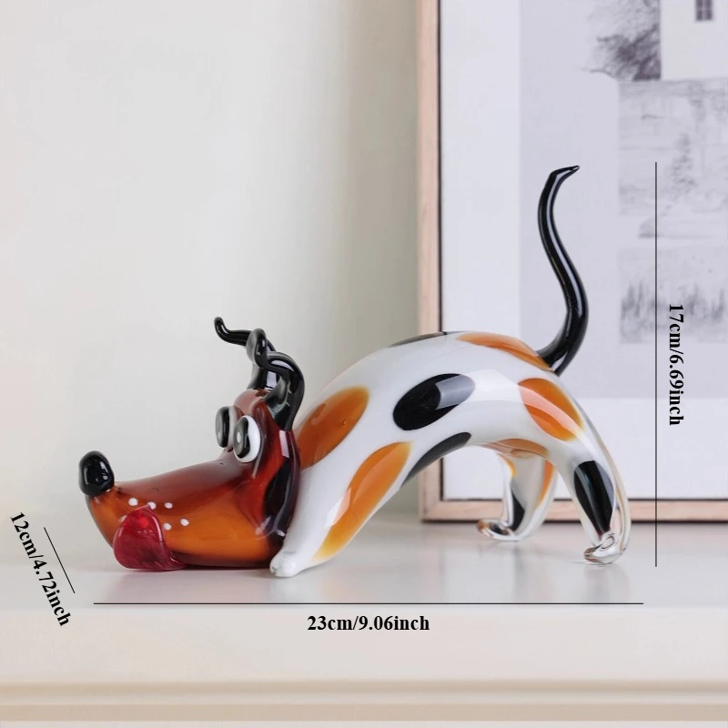 

Стеклянные украшения для щенков ручной работы, креативная художественная скульптура животного, домашний декор в скандинавском стиле, забавные украшения для входа в гостиную, подарки