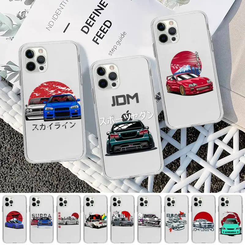 

JDM Sports Cars Phone Case For iPhone 13 14 Pro Max XS XR 12 11 Pro 13 Mini 6 7 8 Plus Soft Clear Back Cover