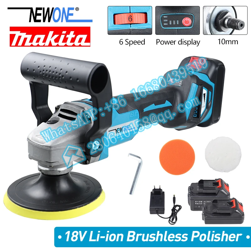 

NEWONE 18V Polisher/ Car Polishing Machine Compatible for Makita 18V Battery Polishing Tool Sander Buffing Waxing Machine