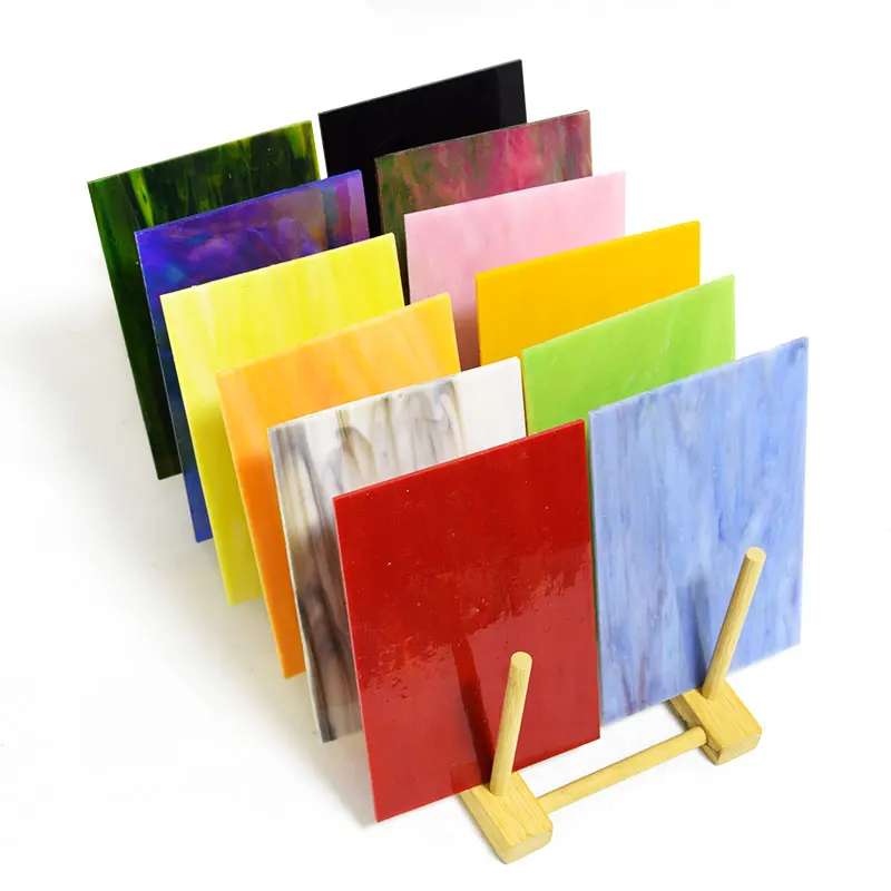 

60 kinds of stained glass panel multicolor mosaic tiles for mosaic fragment craft puzzle DIY handmade glass material colorful te