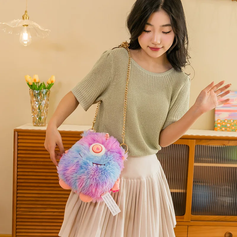 

Girl Funny plush doll mobile phone bag women cartoon cute shoulder bag