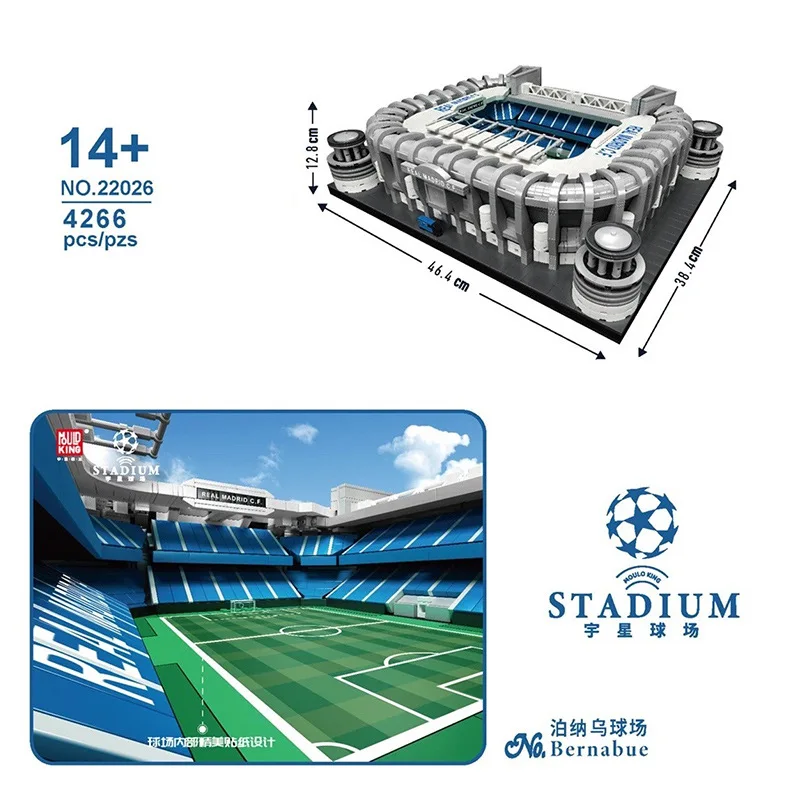 

22026 Football Field Santiago The Bernabeu Stadium Model Building Blocks Famous Architecture Bricks Toys Kids Gifts