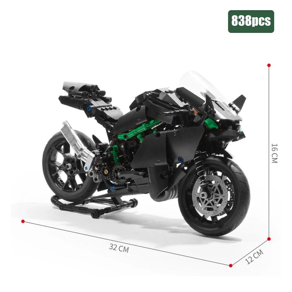 

838PCS Technical Super Haulage Motor Motorcycle Race Building Blocks City Speed Champion Racing Bicycle Motorbike Bricks Toys