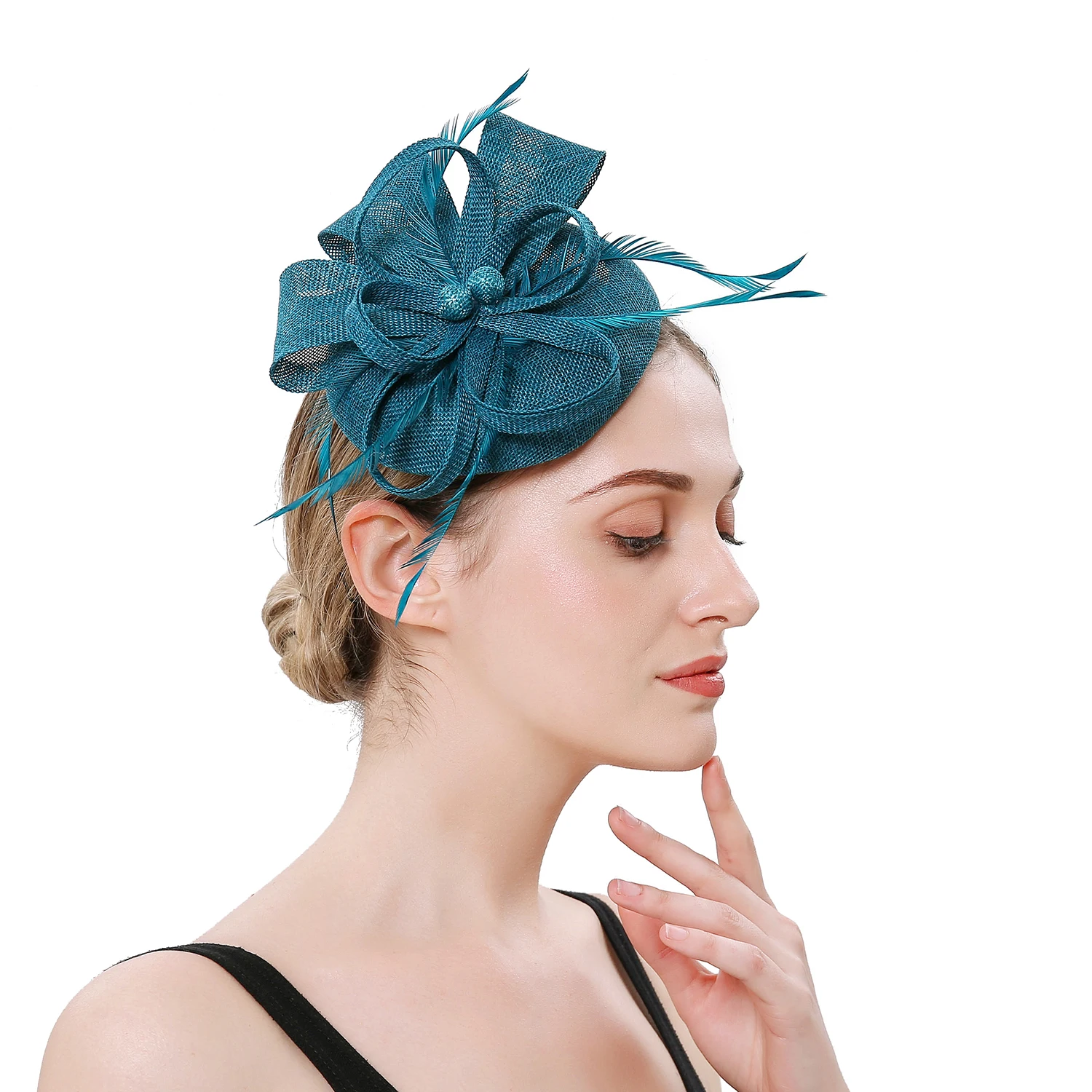 

Imitated Linen Top Hat Headdress European and American Brides Retro Court Style Photo Photography Female Linen Hair Accessories