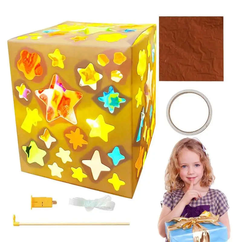 

Набор для творчества, цветной стеклянный бумажный фонарь, проекционная лампа, материал в упаковке, теневой фонарь для детей, детских садов