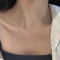 wholesale s925 silver plated platinum elegant women necklace ins personality tide choker necklace bling bling crystal butterfly