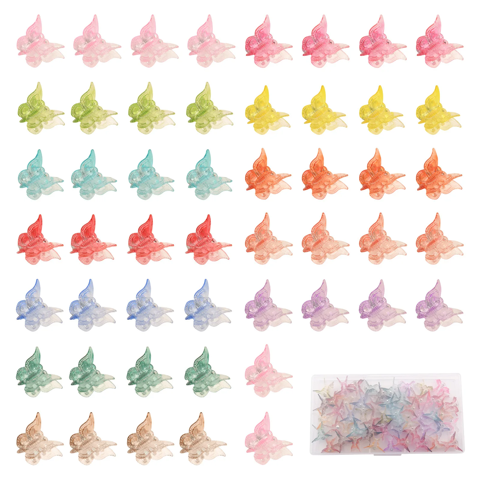 50Pcs Butterfly Colorful Hair Clips Grip Claw Barrettes Mini Clamps Jaw Hairpin Hair Styling Accessories Tool for Girls