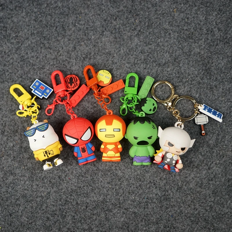 Мультяшная кукла Marvel Q версия аниме фигурка милая брелок Халк Человек-паук