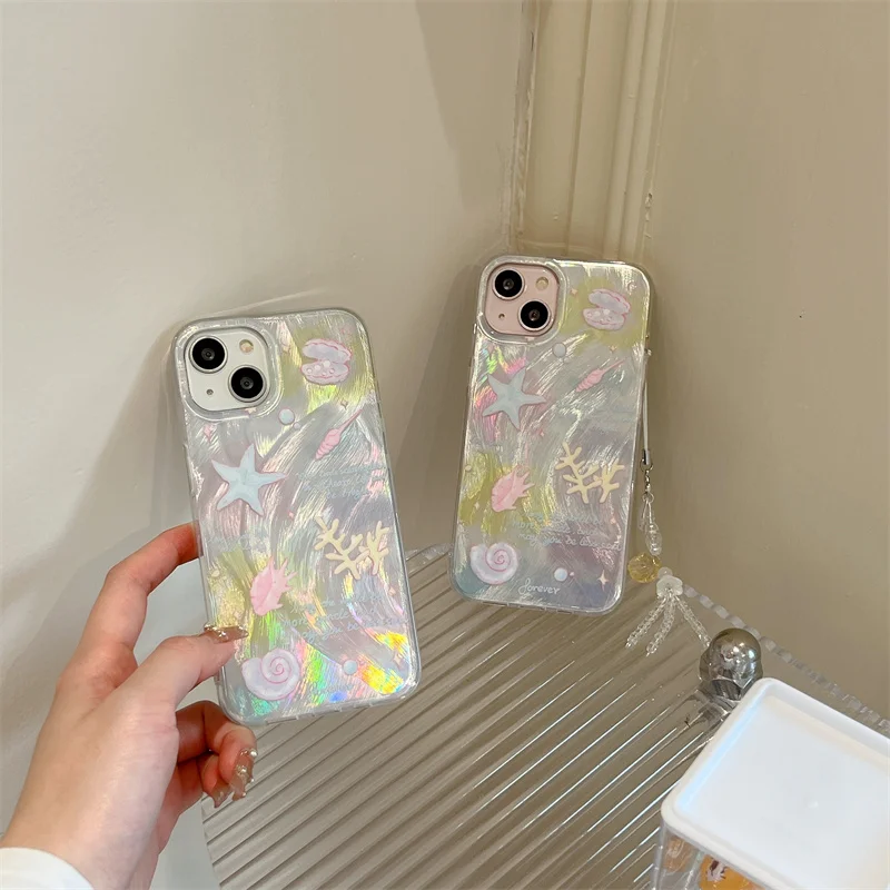 Чехол для телефона мечтательный и минималистский с перьями раковинами iPhone 12 13 14 15