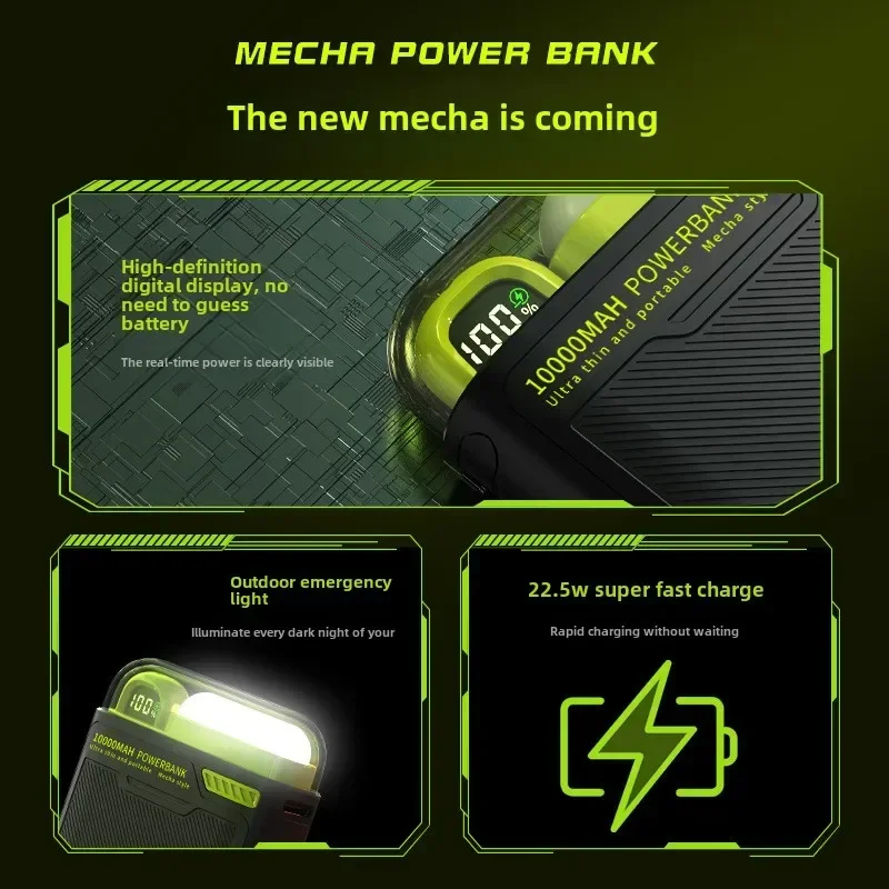 10000 мАч PD20W Магнитный беспроводной внешний аккумулятор с подставкой USBC для iPhone 15