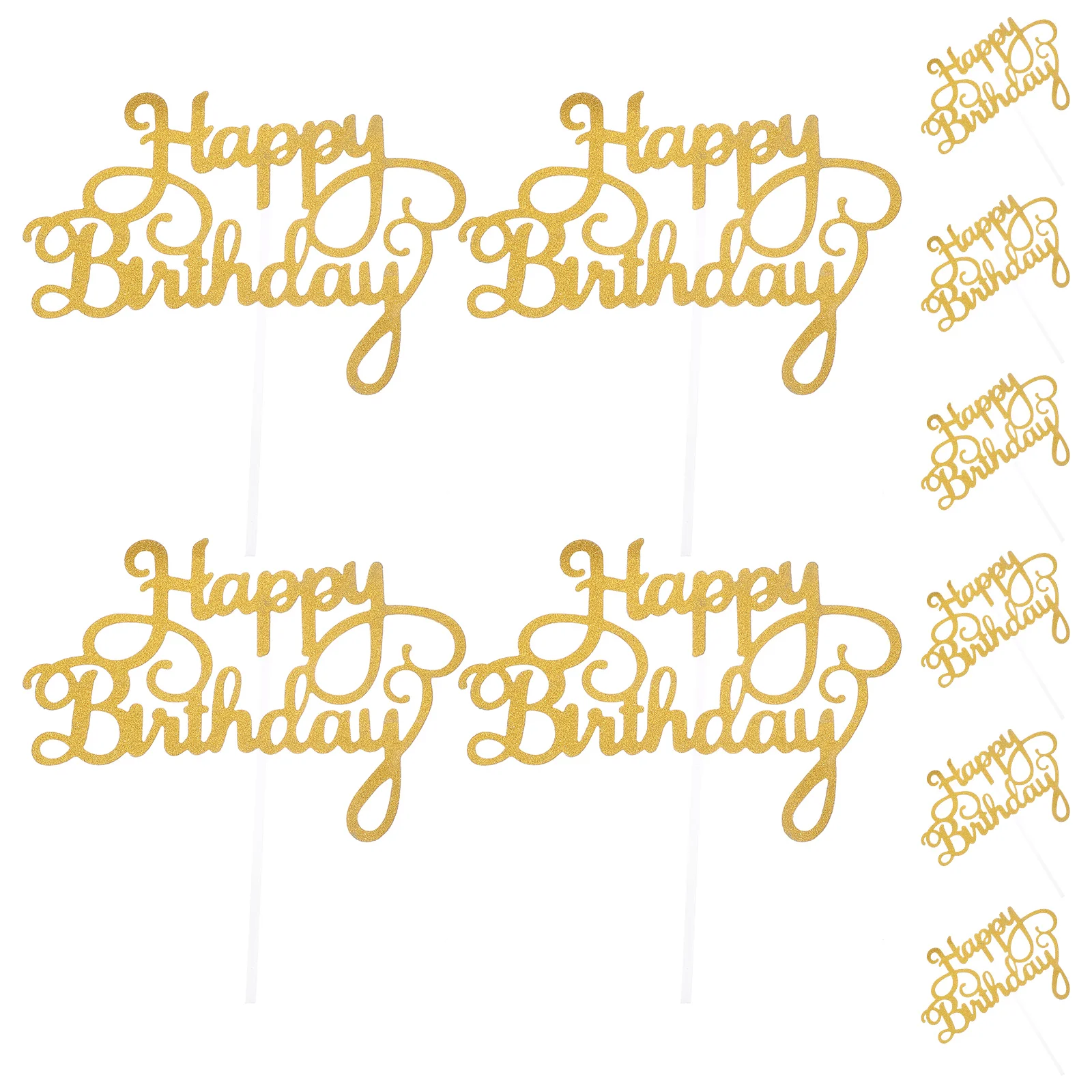 

10 Pcs Cupcake Topper Decoration Birthday Party Dessert Toppers Personalised Happy Ornament