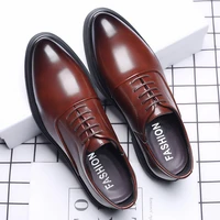 men business oxford leather shoes breathable dress shoes pointed toe business dress flat bottom pu low top non slip men shoes
