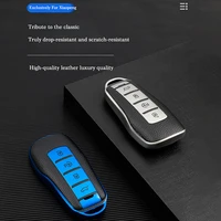 leather tpu car remote key case cover protected shell for xpeng xiaopeng g3 key chain auto accessories