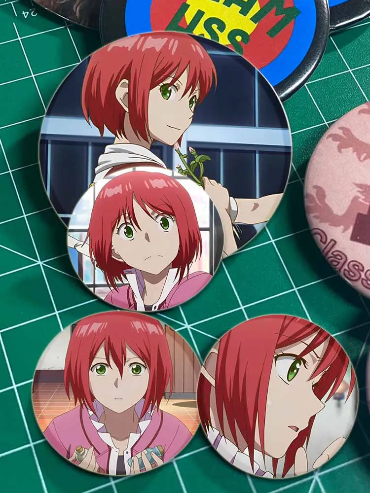 5844mm Anime Snow White with The Red Hair Brooches Creative Round Lapel Pins Cartoon Characters Badge Jewelry Accessories Gifts (art.: 3920cb192d2aa) - 3920cb192d2aa