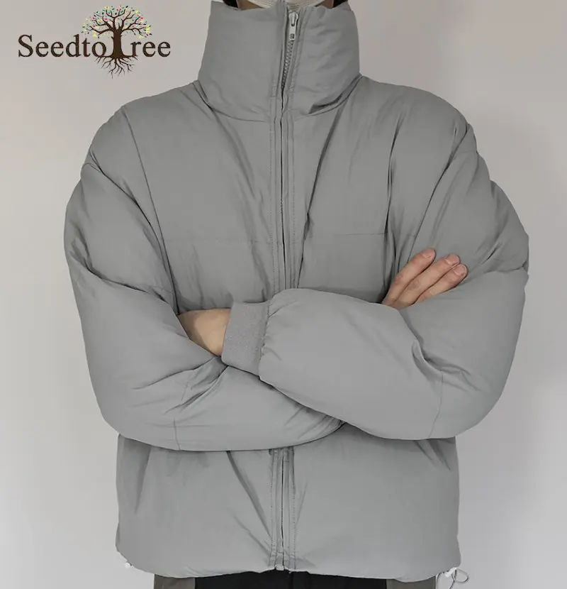 Winter Casual Men's Parkas Solid Color Turndown Collar Long Sleeve Zippers Thick Coat