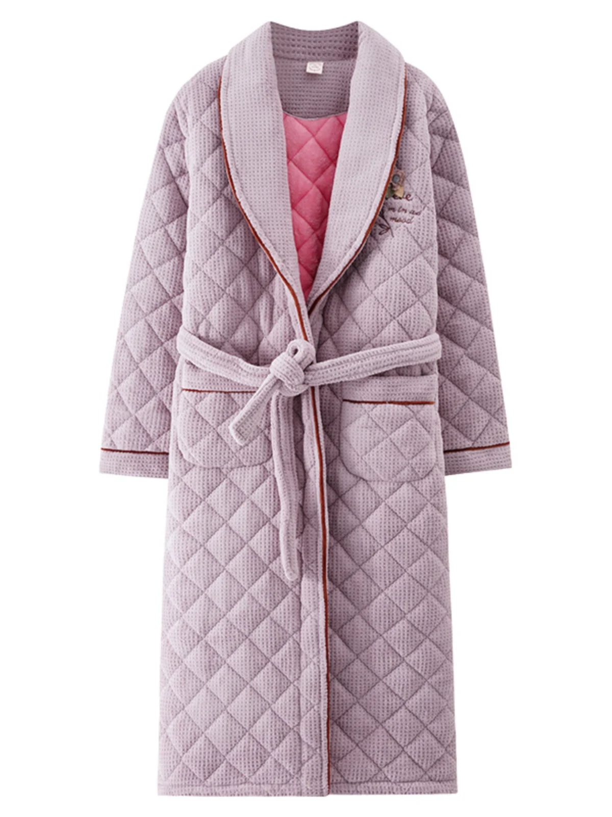 Ночная рубашка Finteng из кораллового флиса женская зимняя утолщенная трехслойная