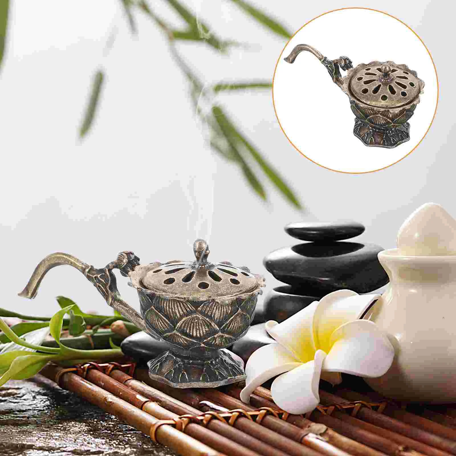 

Censer Decor Burner Holder Retro Metal Cone Alloy Tabletop Desktop Ornaments