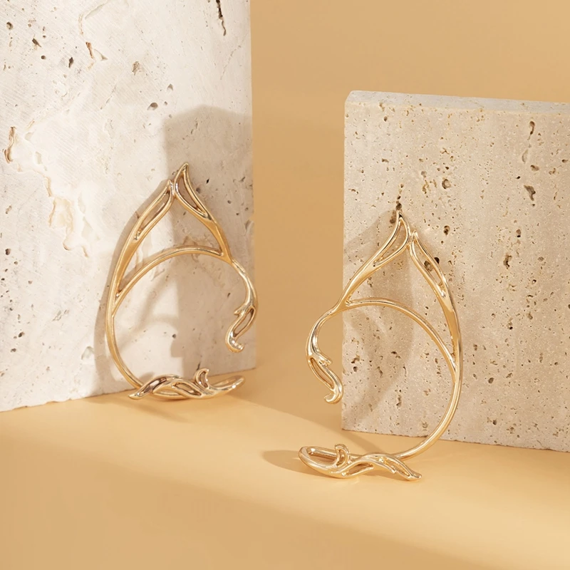 

1pcs Gold /silver Color Cat Ear Ear Cuff Earring Ear Clip No Piercing Earrings For Women Goth Earcuff Jewelry Party Gift