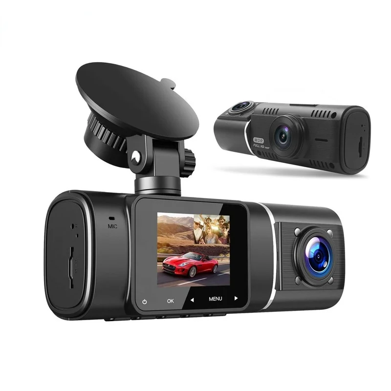 

1,5 дюймовый мини-видеорегистратор с двойным объективом Fhd 1080p, передняя + Стандартная автомобильная камера, автомобильная камера