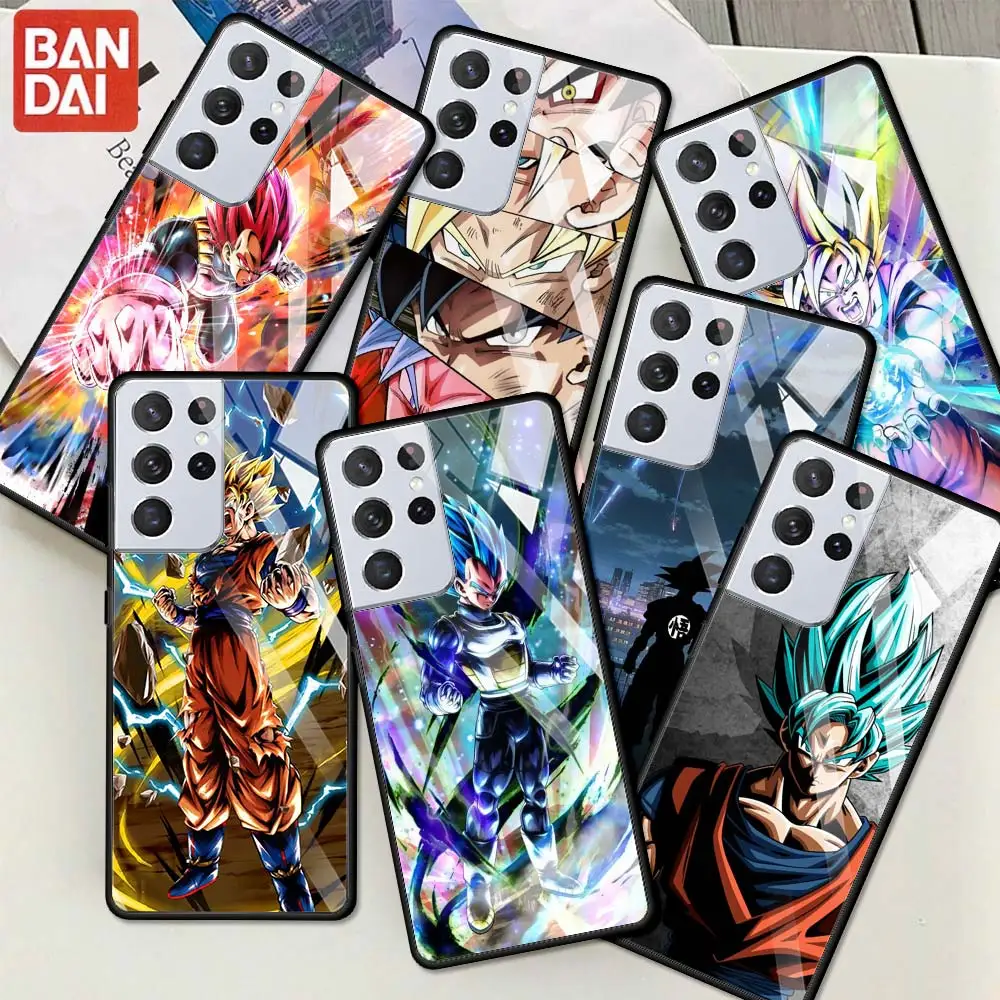 

Dragon Ball Son Goku Anime Glass Case For Samsung Galaxy S22 S20 FE S21 5G S10 S9 Plus Note 10 20 Lite Tempered Phone Cover