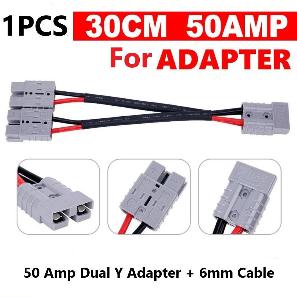 

Brand New Y Adapter Car 4mm 50A Accessory Battery Connector Cable Extension Lead Gender-Free Polarity Protected