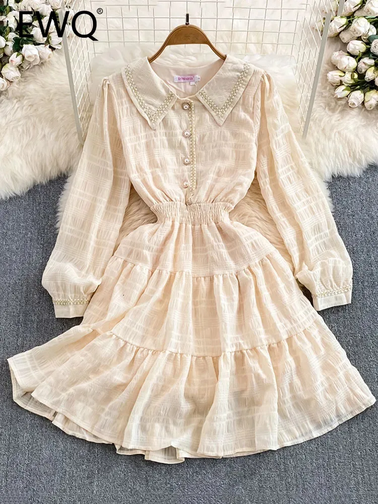 

Платье женское шифоновое ТРАПЕЦИЕВИДНОЕ с длинным рукавом и воротником «Питер Пэн»