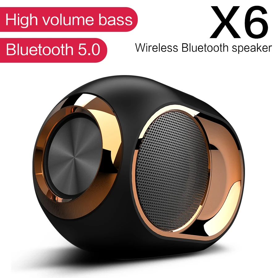 

5.0 TWS Portable Wireless Loudspeakers X6 Bluetooth For Phone PC Waterproof Outdoor Stereo Music Support TF AUX USB FM Speaker