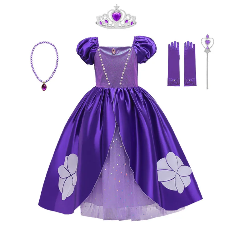 Нарядное платье принцессы Софии маскарадвечерние костюм на Хэллоуин для