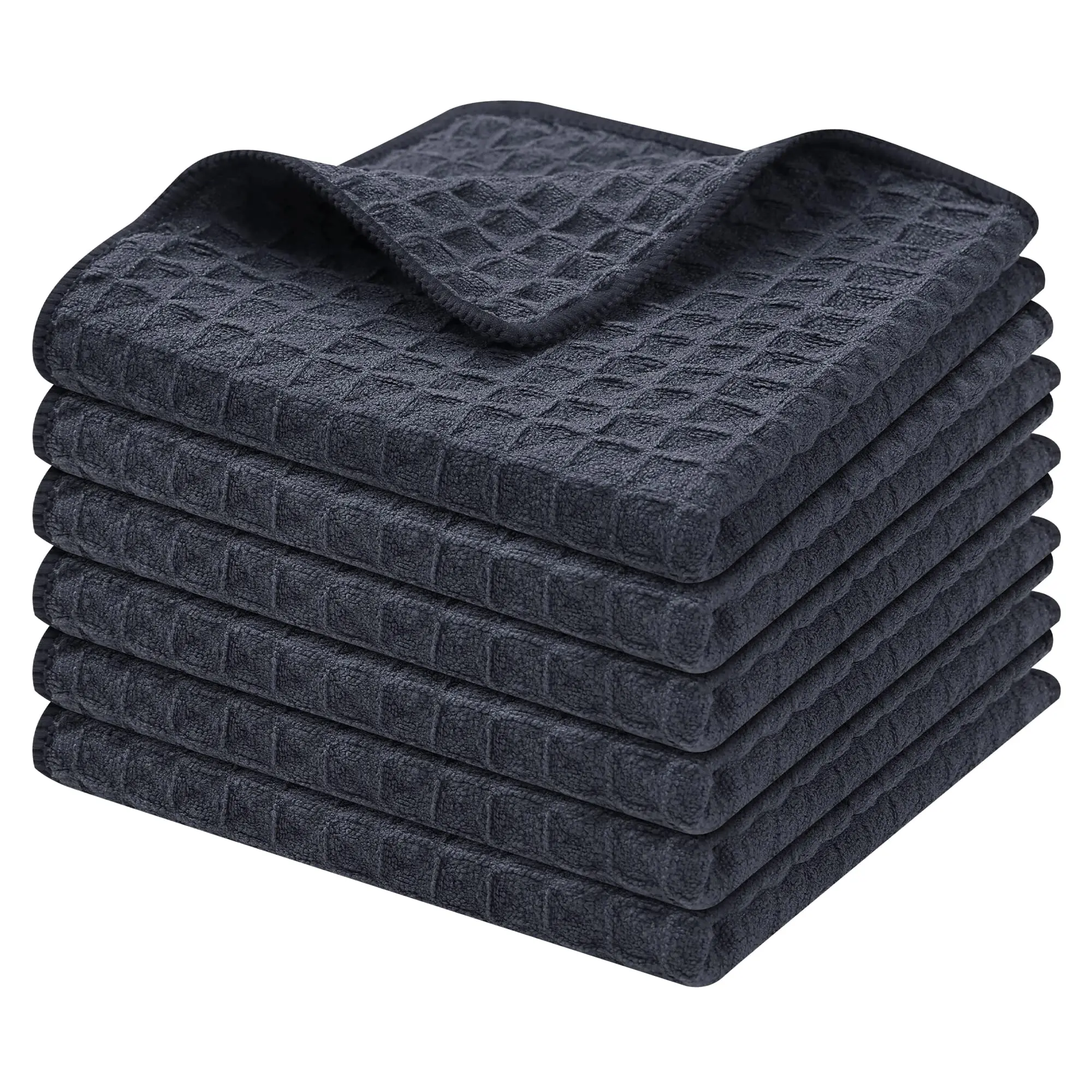 

Homaxy 2pcs Microfiber Kitchen Towel Waffle Weave Dishcloth Absorbent Kitchen Cloths Fast Drying Scouring Pad Cleaning Tools