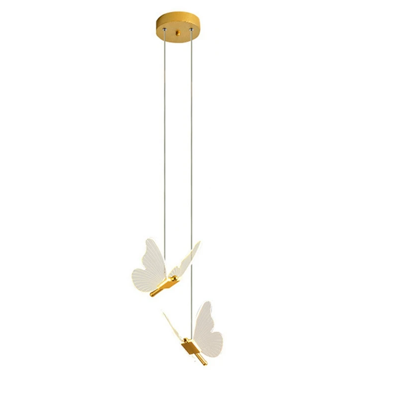 

Nordic Golden Bedside Chandelier Lighting Butterfly Lights For Living Room Bedroom Bedside Lamp Double Head