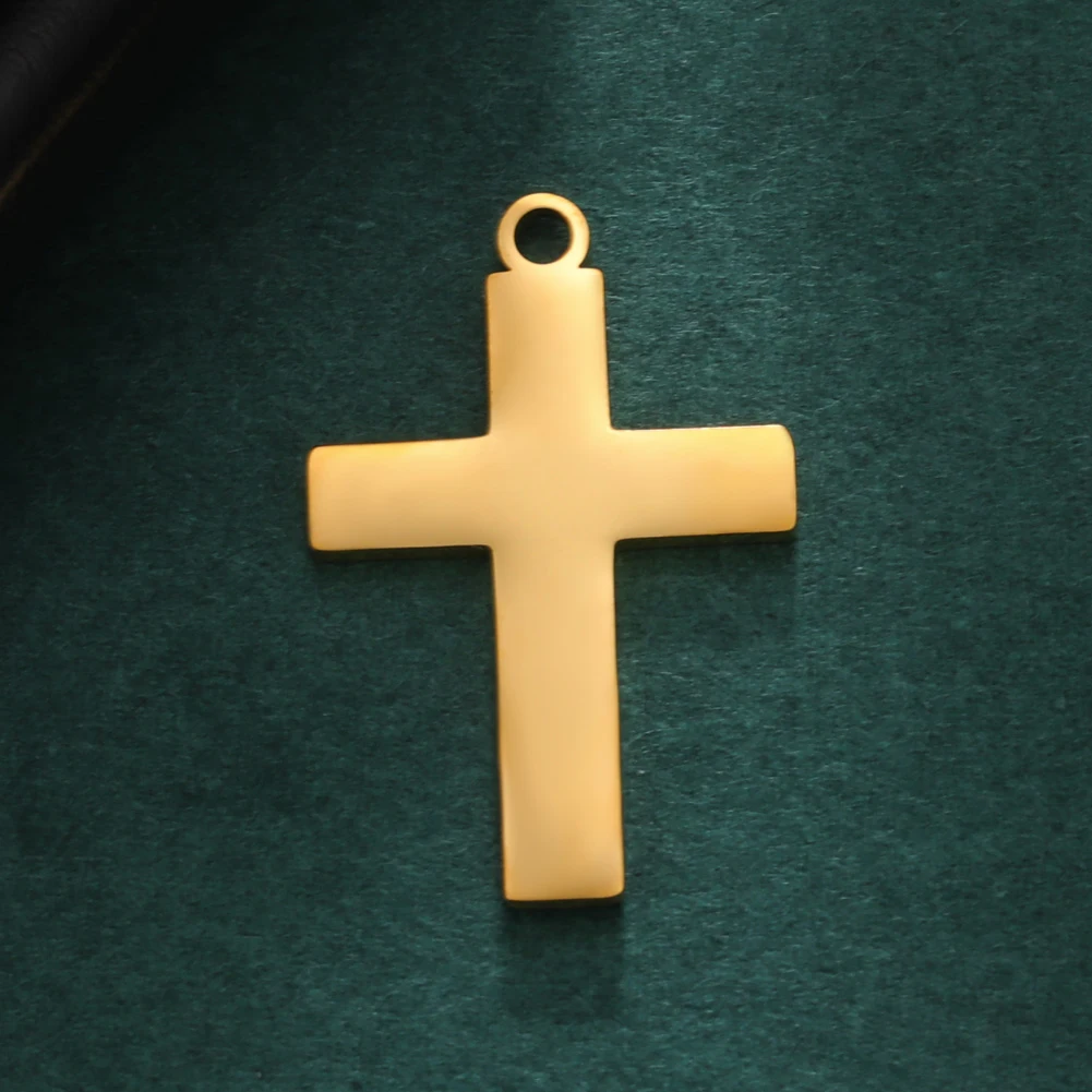 5pcs/Lot Stainless Steel Gold Color Corsses Charms Women Diy Necklaces Bracelets Pendants Accessories Jewelry Making Findings