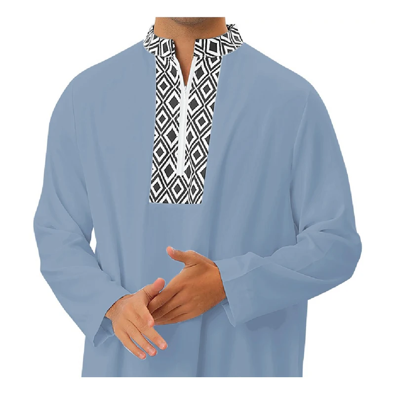 Islam Muslim Men Clothing Casual Jubba Thobe Abaya Homme Musulman Caftan Islamic Robes Pakistan Arabia Djellaba Fashion Dress