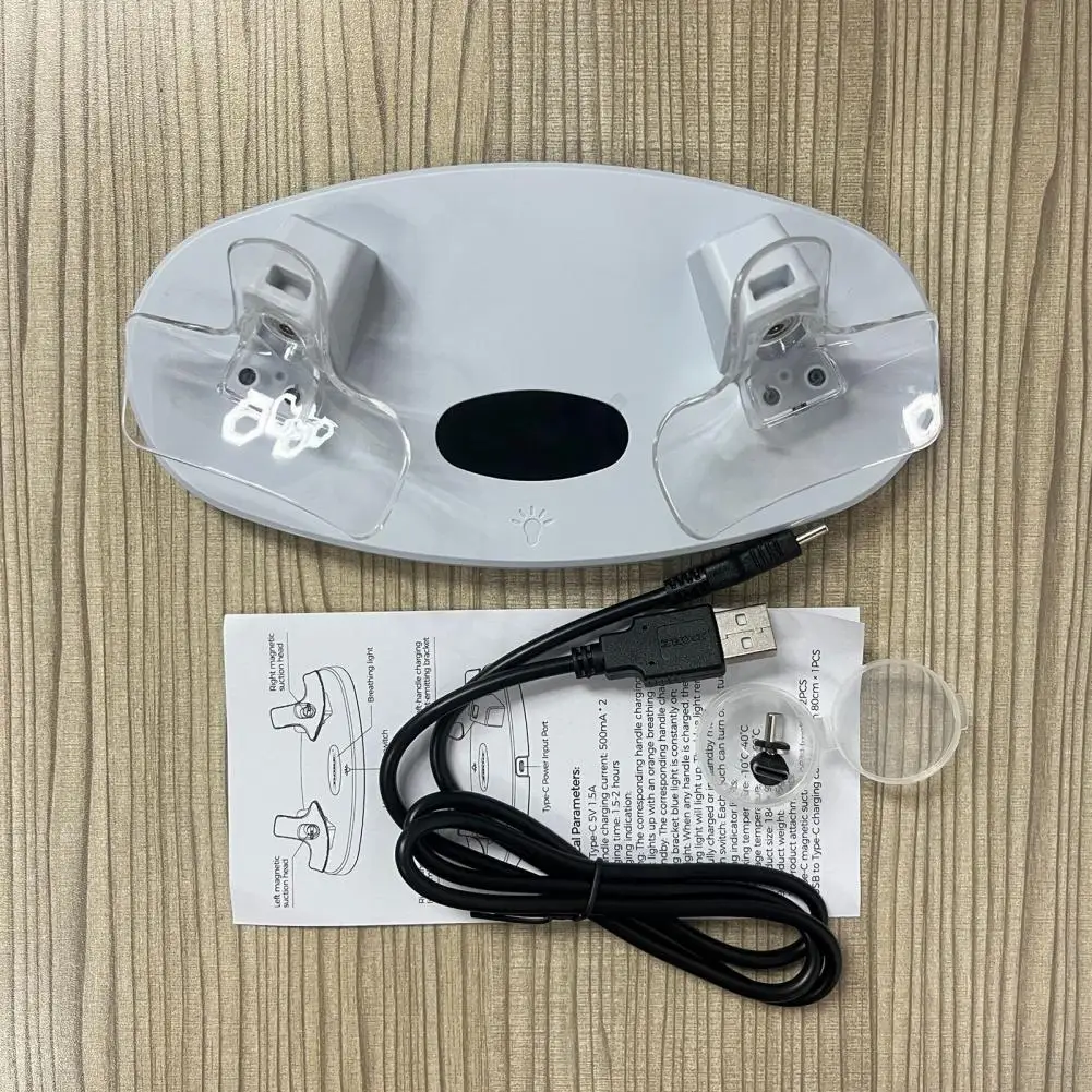 Фото Практичная Зарядная база безопасная ручка подключение контроллера Plug Play зарядная док-станция с двойной ручкой зарядная станция Быстрая зарядка №4