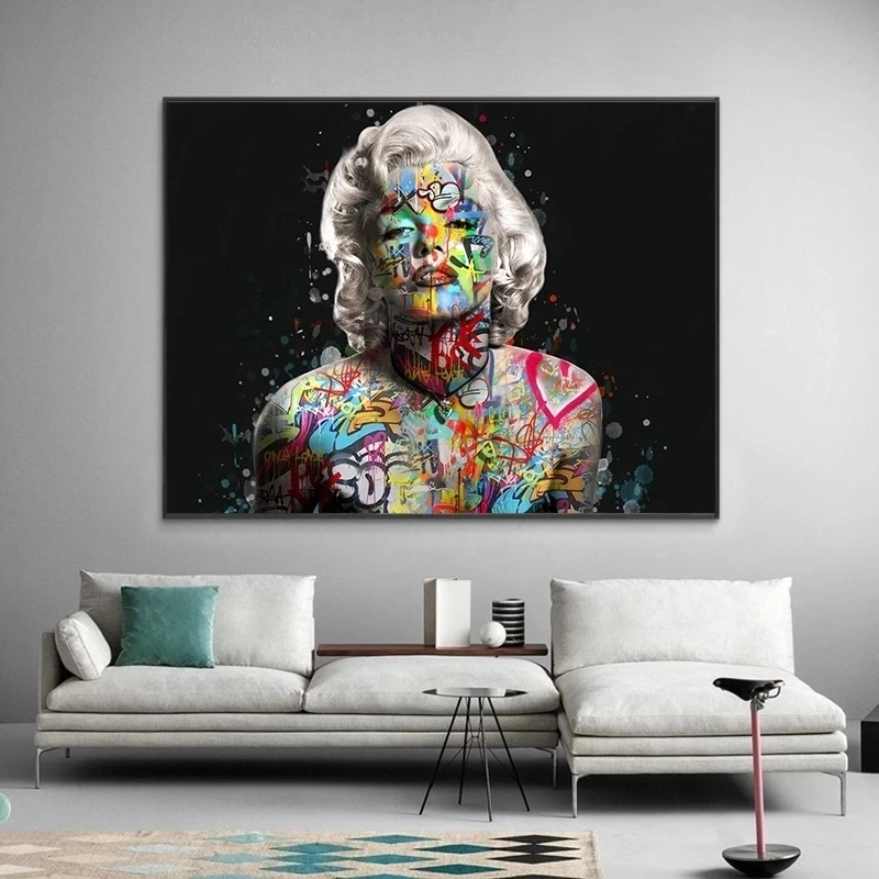 

Graffiti Art Marilyn Monroe's Artwork Woman Canvas Painting Home Decor Wall Art Poster and prints wall art picture Bedroom Decor