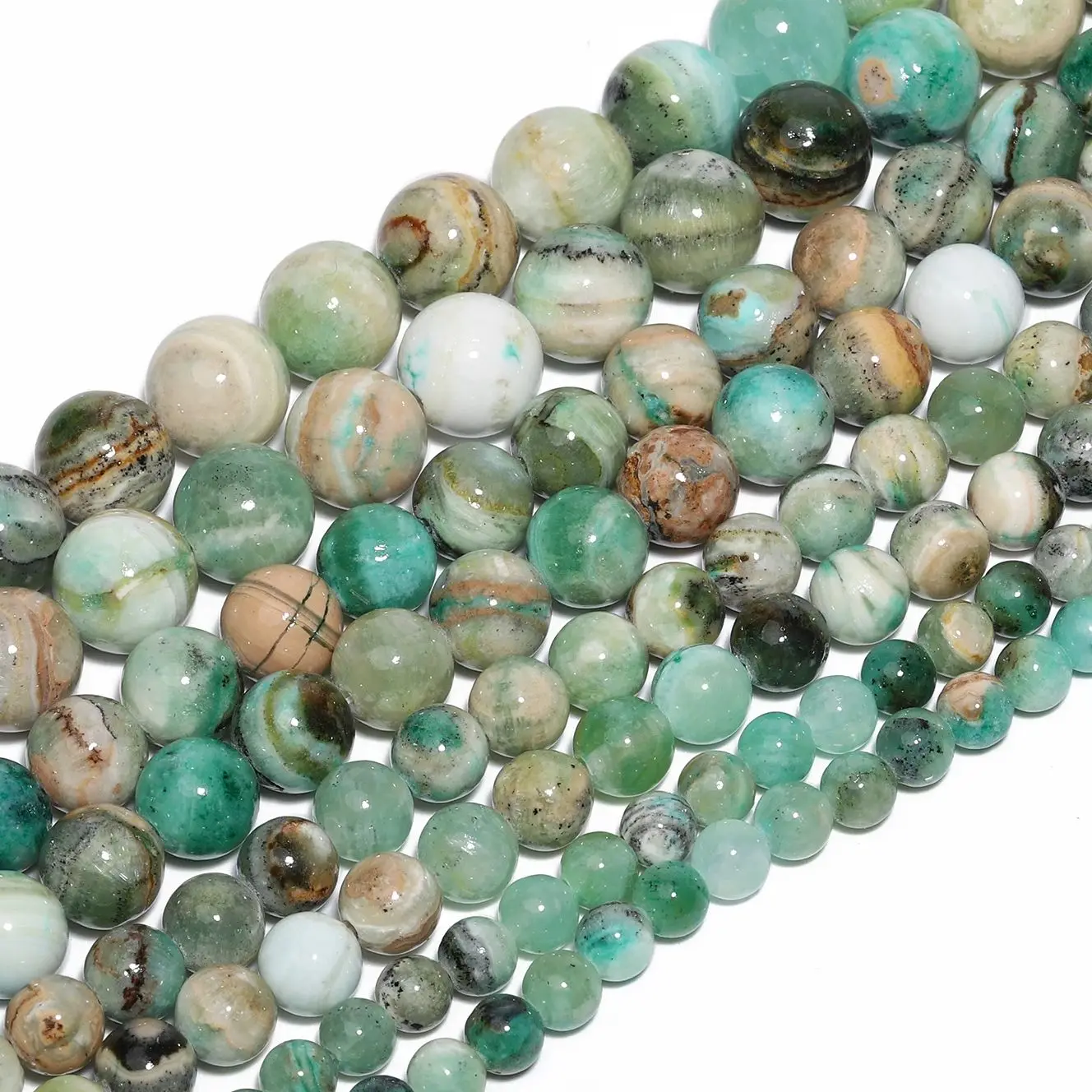Круглые бусины из натурального камня