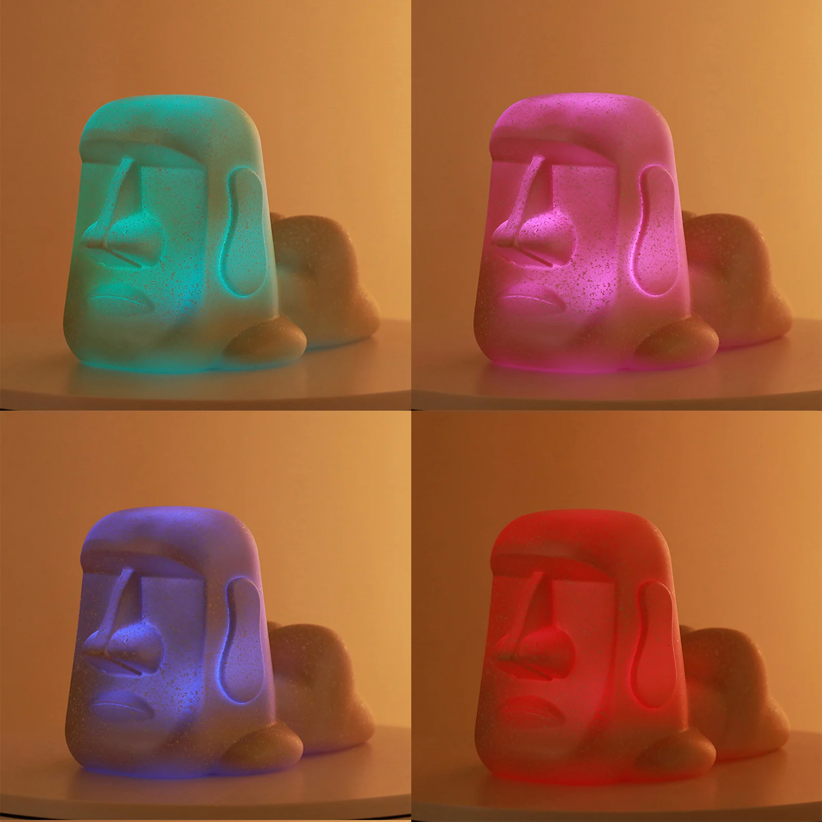 

Nordic Stone Portrait Clap Night Light Mobile Phone Holder Lightweight Light for Home Bedroom Bedside Office Desktop Art Decor