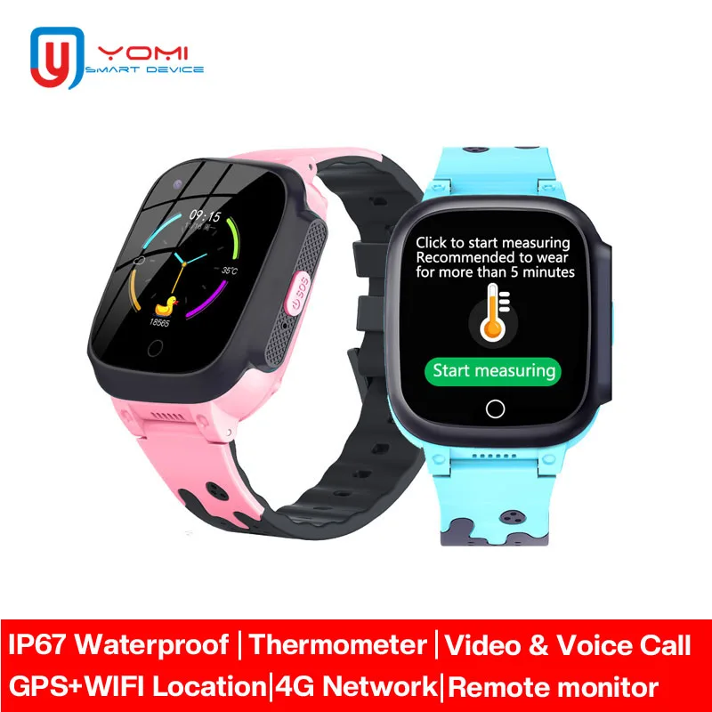 

4G Kids Smart Watch Camera GPS WIFI IP67 Waterproof Child Students Smartwatch Therometor Video Call SOS Call Android Phone Watch