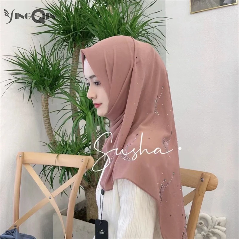 Muslim Women Headscarf Freeshipping Chiffon Summer Malaysia Silk Shawl Scarf Hijab Hat Islam Saudi Arabia Headwrap New Fashion