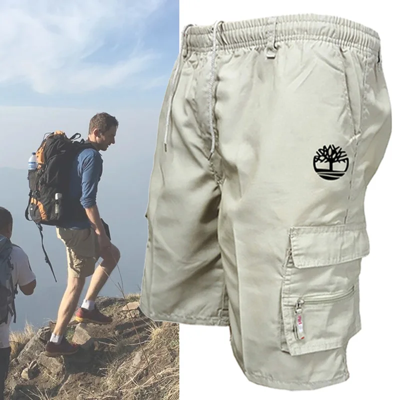 

Men's Cargo Pants Pattern Printed Outdoor Jogging Short Pants Summer Drawstring Hiking Sweatpants Man Multiple Pockets Tracksuit
